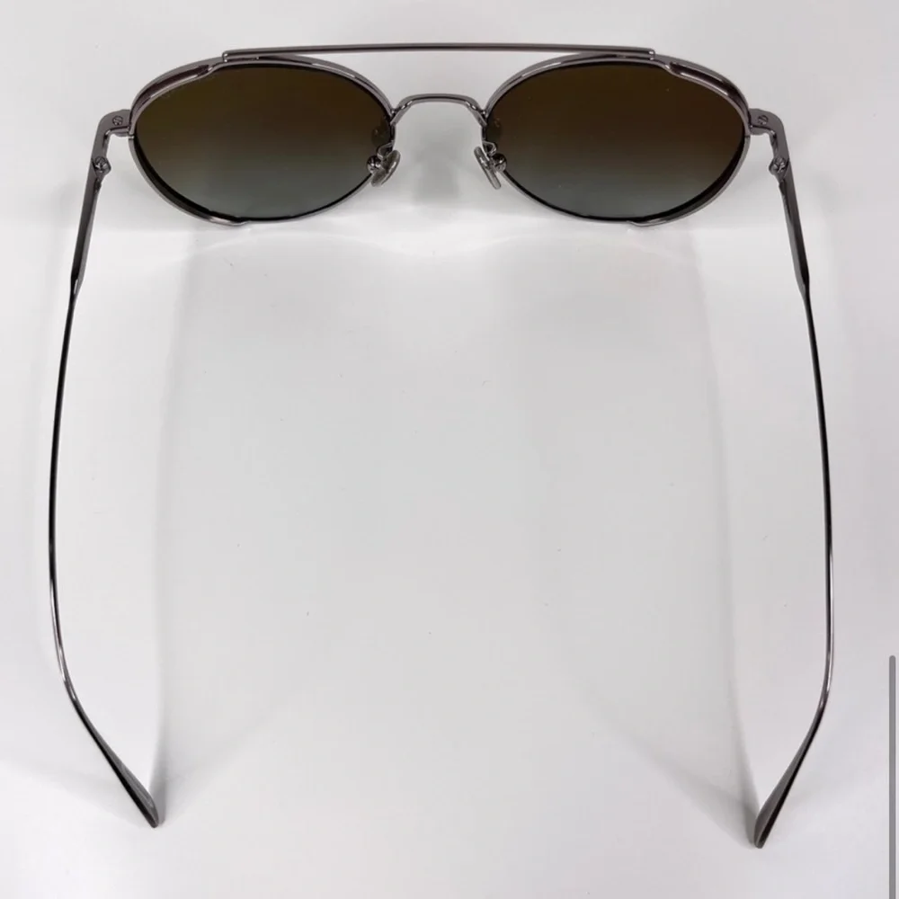 TOM FORD Declan Sunglasses Shiny Light Ruthenium / Green FT0826-F Made in Italy